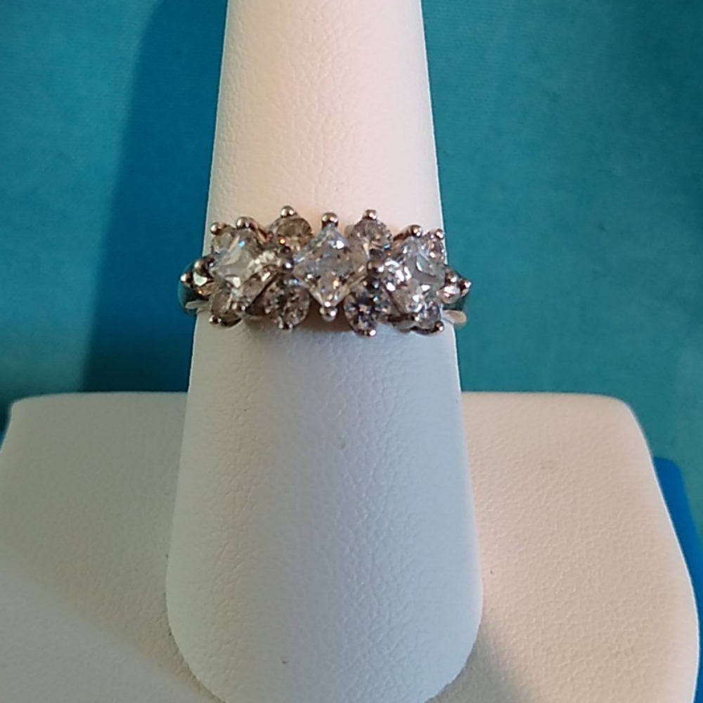 Sterling Silver Dancing 'Diamonds' Ring - image 1